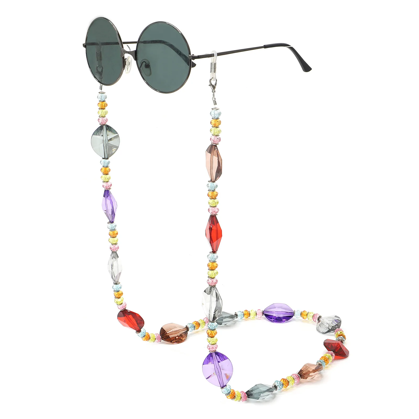 

Coloful Gem Eyeglass chains and cords reading glasses beaded sunglasses string holder lanyards strap eyewear retainers for women