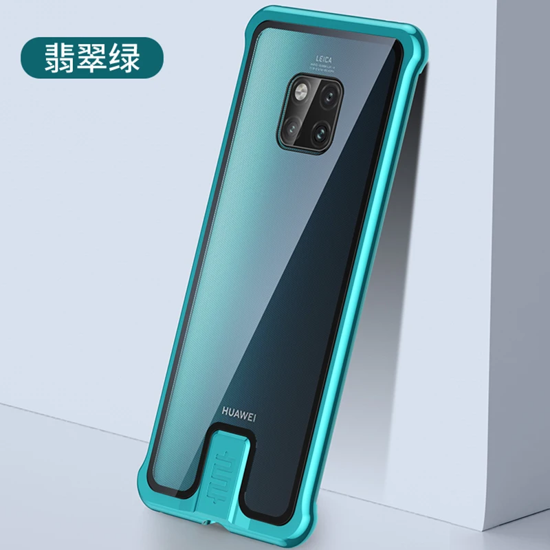 Металлический Чехол-бампер для huawei mate 30 P30 mate 20 pro Push-Pull из закаленного стекла жесткий чехол для huawei Honor20 Nova5 pro - Цвет: Зеленый