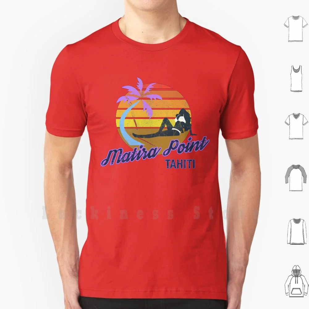 Matira Point Tahiti Polinesia Francese Retro Classic Surf T-Shirt T Shirt 6Xl Cotton Cool Tee Palm Tree Bay Beachball Bikini