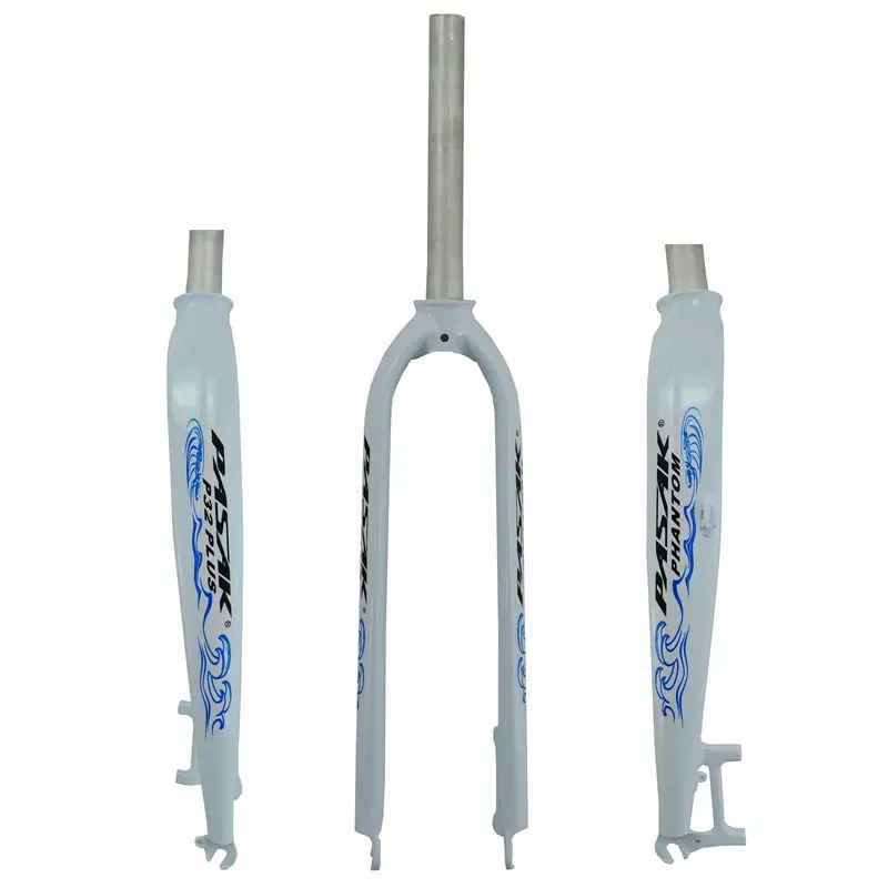 Жесткая вилка Pasak Mtb 2" 27,5" 2" 700c для шоссейного велосипеда, жесткая вилка AL606, прямая трубка 1 1/8, матовое глянцевое крепление тормоза - Цвет: Gloss White Blue