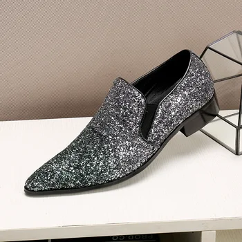 

Schoenen Mannen Shoes Male Genuine Leather British Style Pointed Fashion Men Shoes Loafers Full Grain Leather Cow Leather Rubber