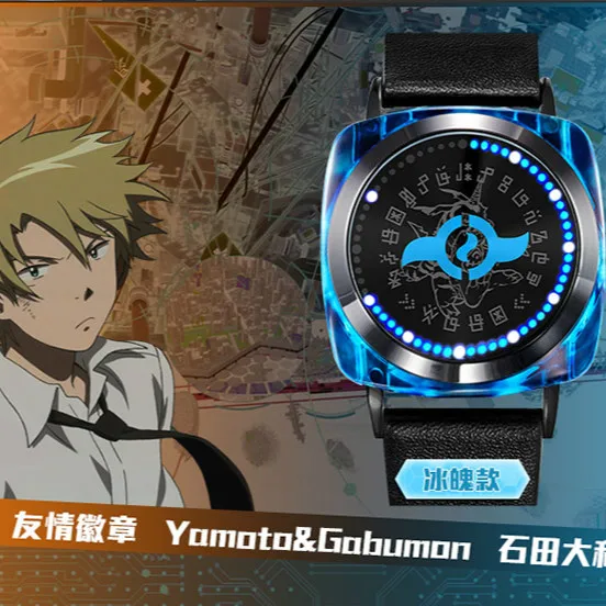 

Cartoon Digimon Adventure Tri. Digital Monster Courage LED Watch DIGIVICE Waterproof Touch Screen Wristwatch Cosplay Props