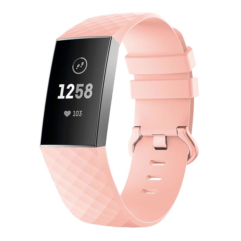 Однотонный силиконовый сменный ремешок для смарт-часов, ремешок для Fitbit Charge 3, ремешок для браслета, подходит для битов