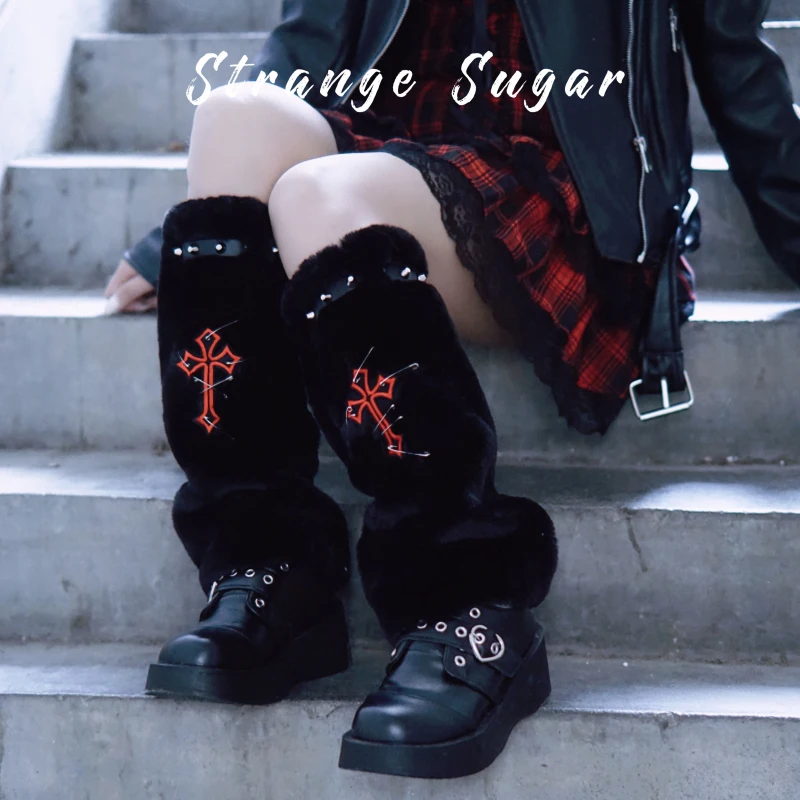 Ruibbit Gothic Japanese Knee Sleeve Leg Cover Warm Harajuku Punk