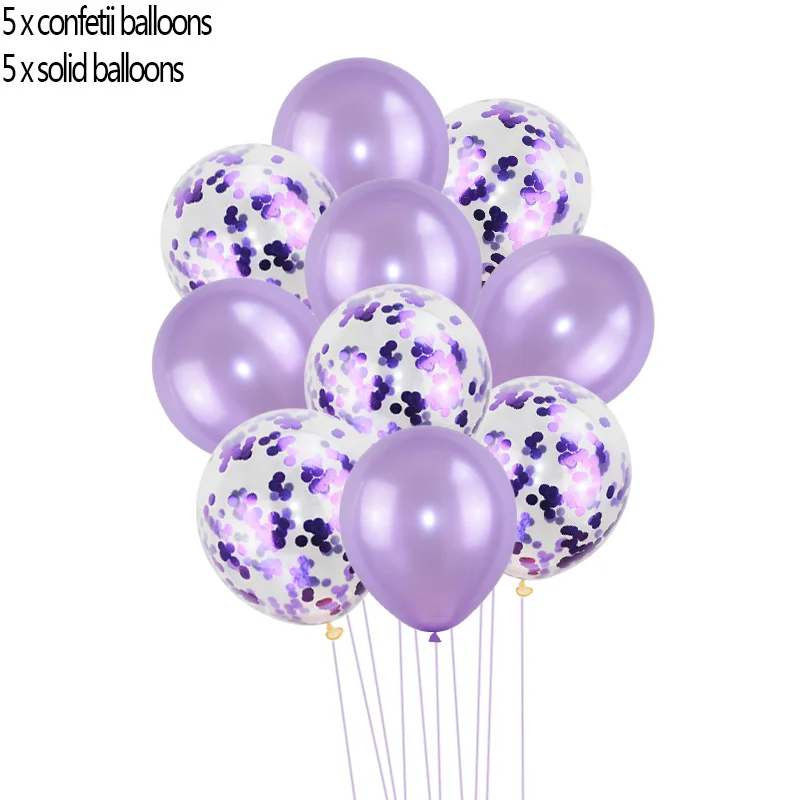 10 шт./компл. 12 дюймов воздушный шар "Конфетти" латексные воздушные шары для свадьбы вечеринки украшения детский душ день рождения - Цвет: T08 purple