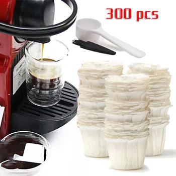 

300Pcs Disposable Paper Filters Cups For Keurig Reusable K-Cup Coffee Pods Coffee Filters With Spoon Brush Paper Baskets Pod