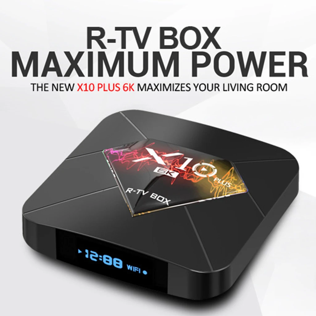 X10 Plus Android 9.0 Smart H6 WiFi 4GB+64GB Set Top Box 6K Media Player AU