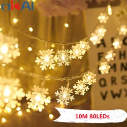 Guirlande lumineuse féerique 10M, 2022 LED, ornements de noël, nouvel an, flocons de neige, décoration d'intérieur 