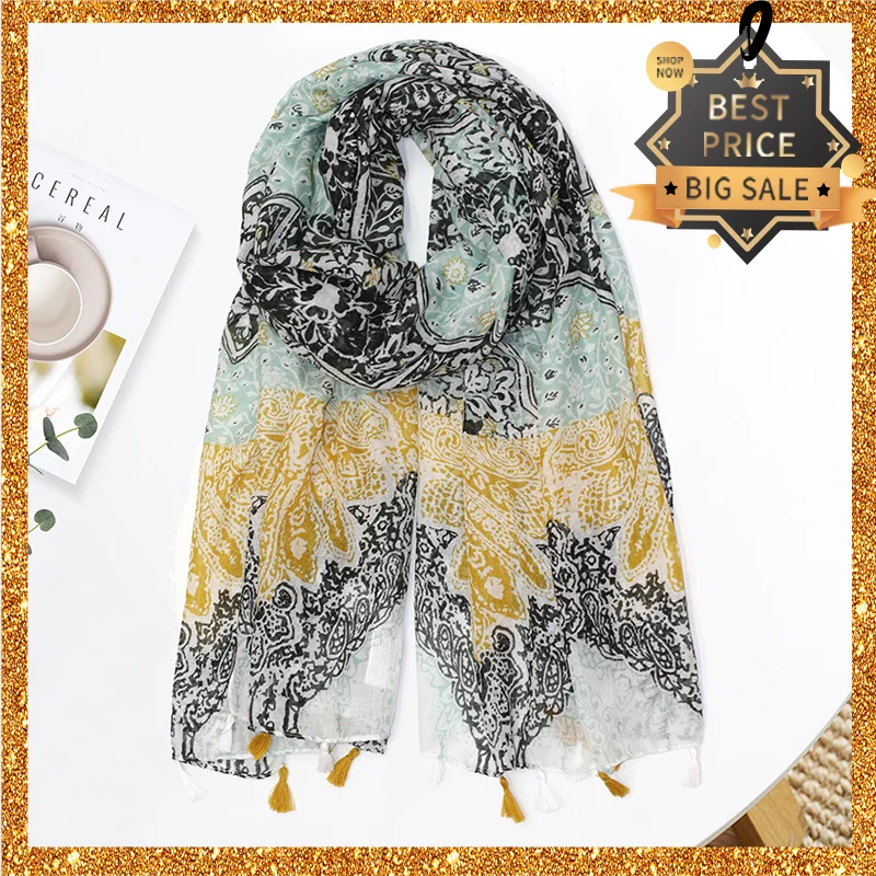 2020 New Print Women Scarf 90x180cm Long Head wrap For Ladies Autumn Luxury Femme Muslin Turban Voile Fashion Hijab Shawl Scarve |