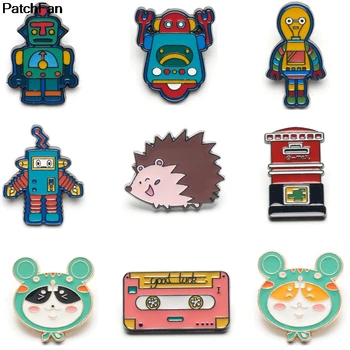 

20pcs/lot A3697 Patchfan Fashion Cartoon Enamel Pin Collection Robot Brooches Art Lapel Pins Backpack Badge Collar Jewelry