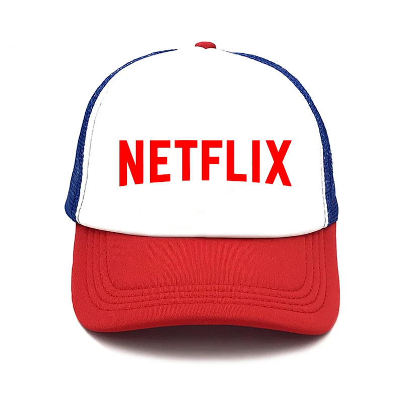 Новая мода NETFLIX летняя кепка-Бейсболка унисекс с сеткой и сеткой, женская шляпа с надписью, Спортивная уличная Солнцезащитная шляпа - Цвет: blue red
