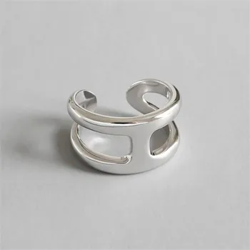 

Uniorsj 100% 925 Sterling Silver Jewelry Letter H Open Rings for Women bague femme argent 925 Gifts