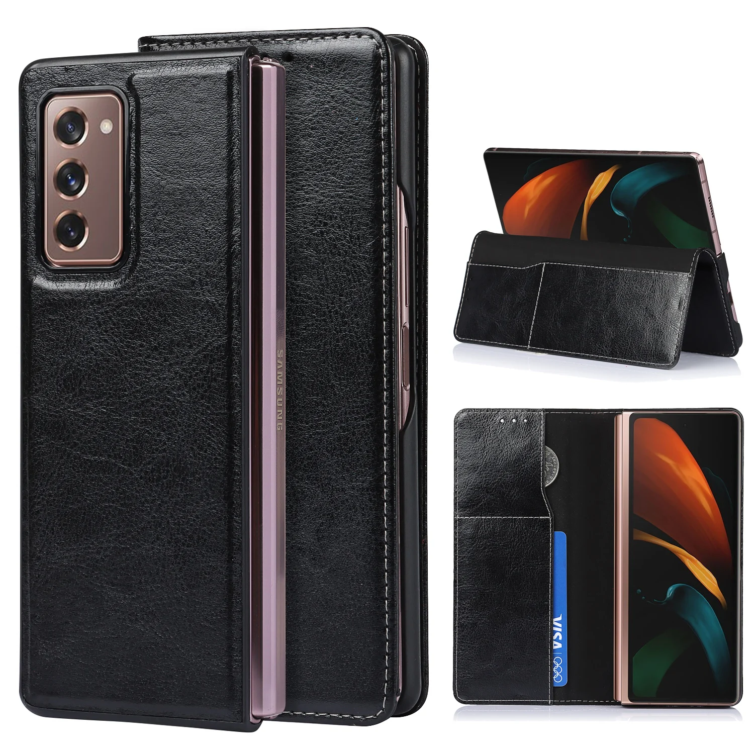 

Чехол-книжка из натуральной кожи для Samsung Galaxy Z Fold 2