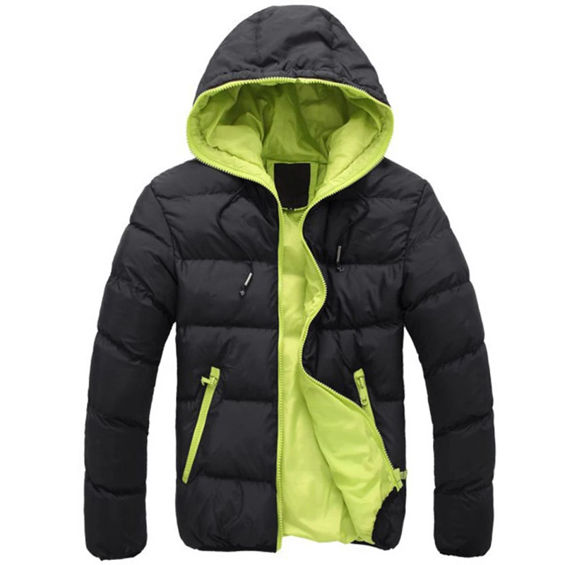 Зимняя мужская куртка на молнии с капюшоном размера плюс 4X, высококачественное толстое теплое пальто, мужские зимние парки, теплая верхняя одежда