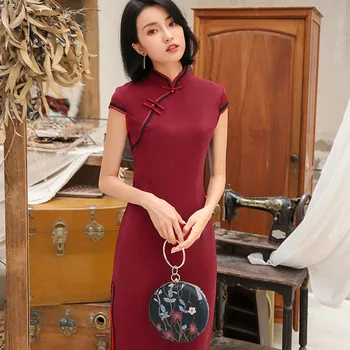 

Oversize 3xl 4xl Vintage Slim Satin Cheongsam Classic Women Chinese Traditional Qipao Elegant Wedding Party Dress Vestidos