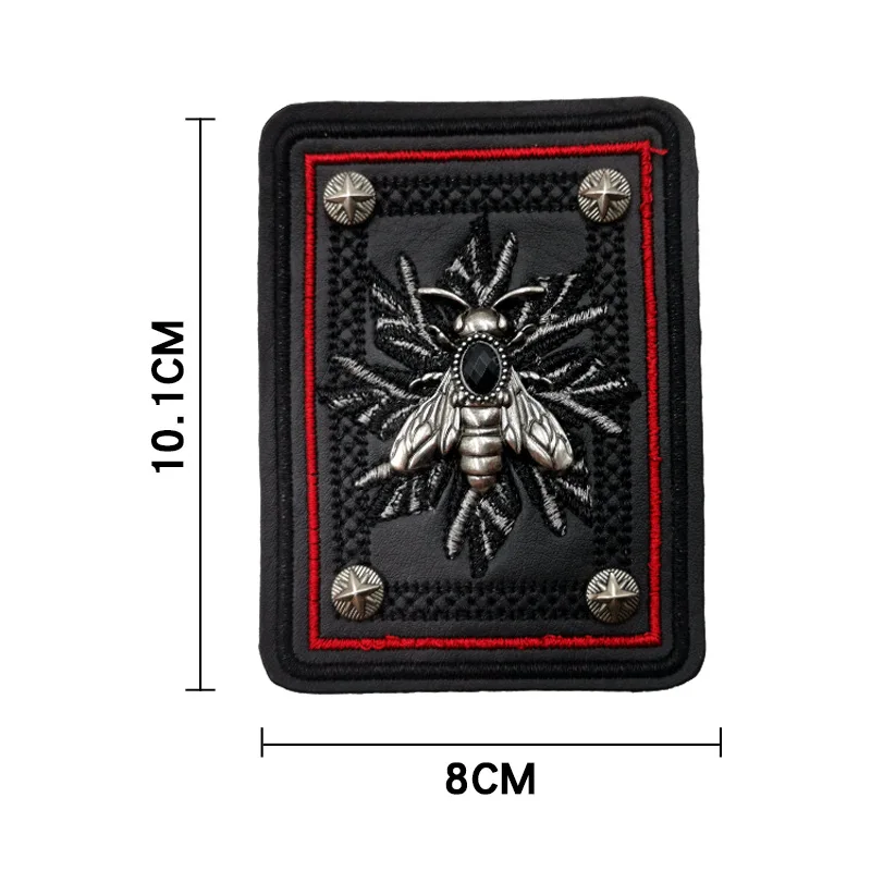 GUGUTREE вышитая металлическая нашивка beetle Crown Tiger lion нашивки с изображением волка аппликация Одежда Куртка значок нашивки для одежды YC-38