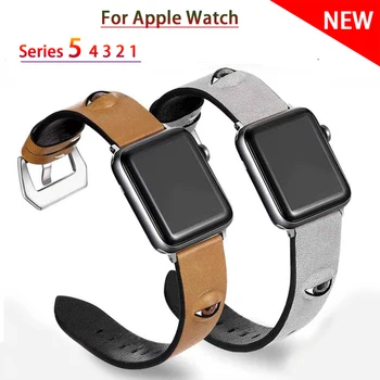 

Band for Apple Watch 42 Series 5 4 3 2 1 40mm 44mm iWatch 5 4 Genuine Leather Strap 44mm 38mm Bracelet