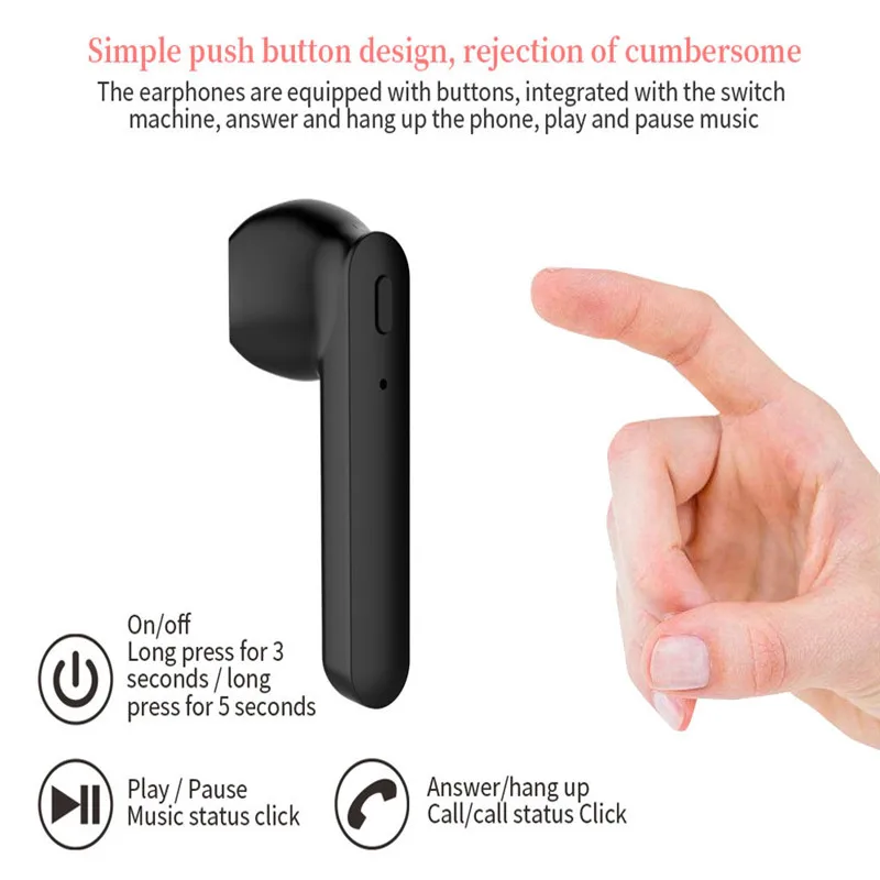 ZW-T7 BT 5.0+EDR Wireless Earphones Sport TWS Wireless Blueteeth Earphones Mini Earbuds Stereo Fone De Ouvido 50SEP1302