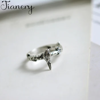 

JIANERY Bohemian 925 Sterling Silver Bird Rings For Women Men Solid Silver Jewelry Opening Finger Rings