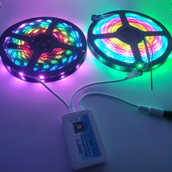 

SP601e Music ControllerKitBluetoothRfWithPowerWS2812ChipRgb5050SmartPixelLedStripCarDecorationSupportandroidIosDC5v12v24v1mto5m