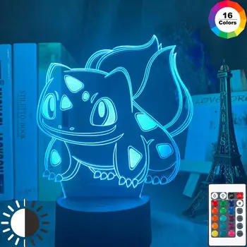 

Bulbasaur 3D Vision LED Lamp set led acrylic sign light for kids bedroom decor Color Changeable Desk Lamp Decorative Lightings