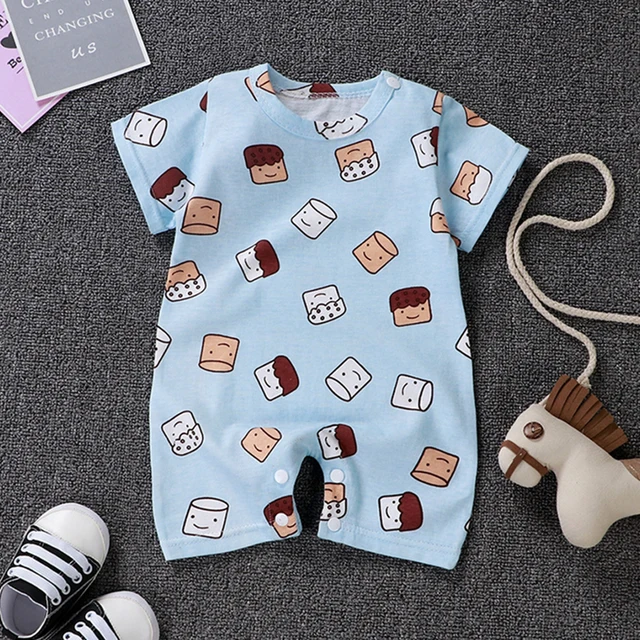 Summer Baby Rompers Boys Girls Jumpsuits Newborn Short sleeve Baby Climbing Clothes Baby Romper Infant Costumes Pajamas A