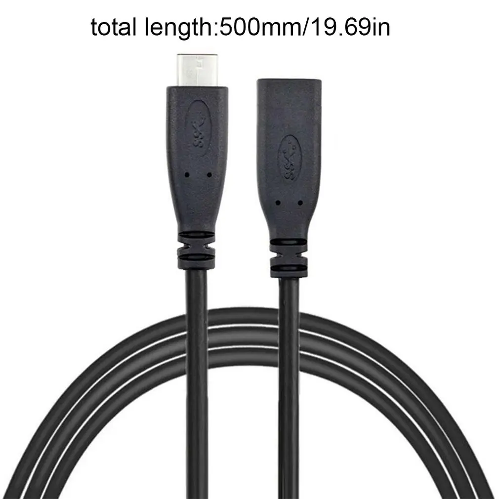 Тип usb C кабель-удлинитель USB 3,1 данных видео кабель USB-C мужского и женского пола расширения провод удлинитель шнура питания 0,5 м/1 м/2 м