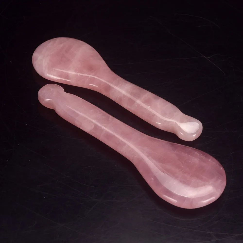 Scraping Plates Manufacturers Direct Supply High Quality Natural Pink Crystal Pottery Tool Spoon-Shaped Facial Part Beauty Healt