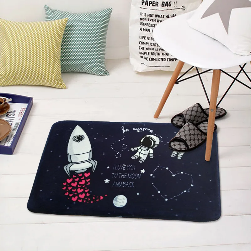 Deer Astronaut Mat Rug Doormat Door Mat Foyer Bedroom Mat Bathroom Kitchen Absorbent Pads