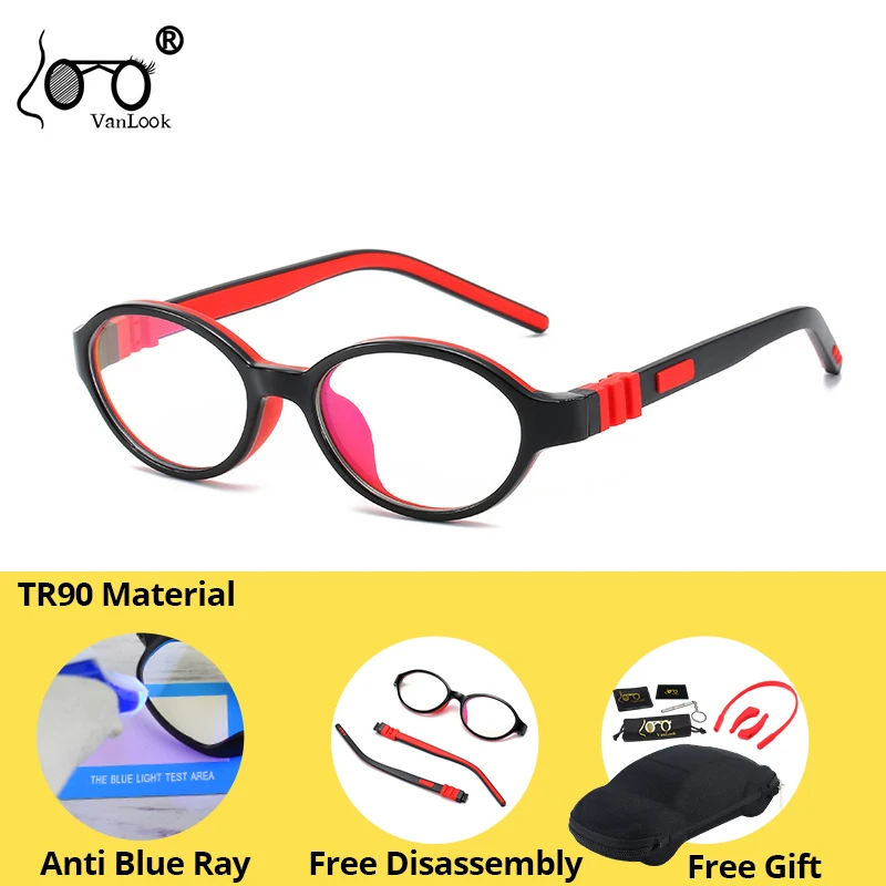 VANLOOK Children's Computer Glasses for Girls Boys Kids Teenage Anti Glare Blue Light Blocking Screen Gaming Silica TR90 w/ Case