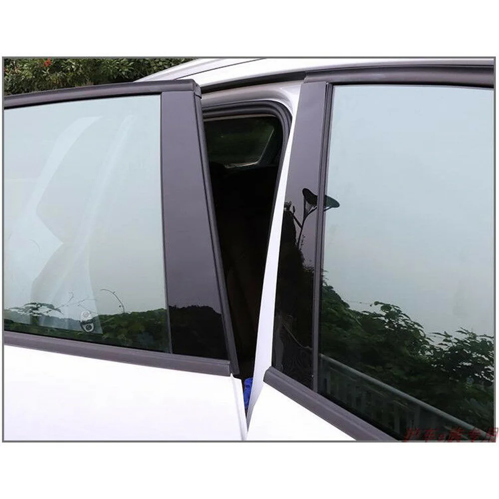 6 шт. черный поликарбонатный пластиковый автомобильный столб для отделки дверей для Mazda 6 2004- аксессуары для украшения автомобиля накладка на окно
