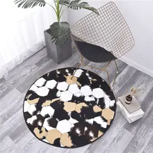 Sholisa из искусственной воловьей кожи коврики круглый сплайсинга ручной работы моделирование кожи животных области ковры Carpert Пелт корова