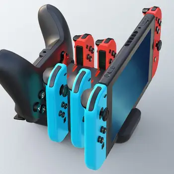 

NS03 6 in 1 Type-C Port Input Anti-Slip JoyCon Controller Charging Dock Gaming Console Power Adapter Station for Switch