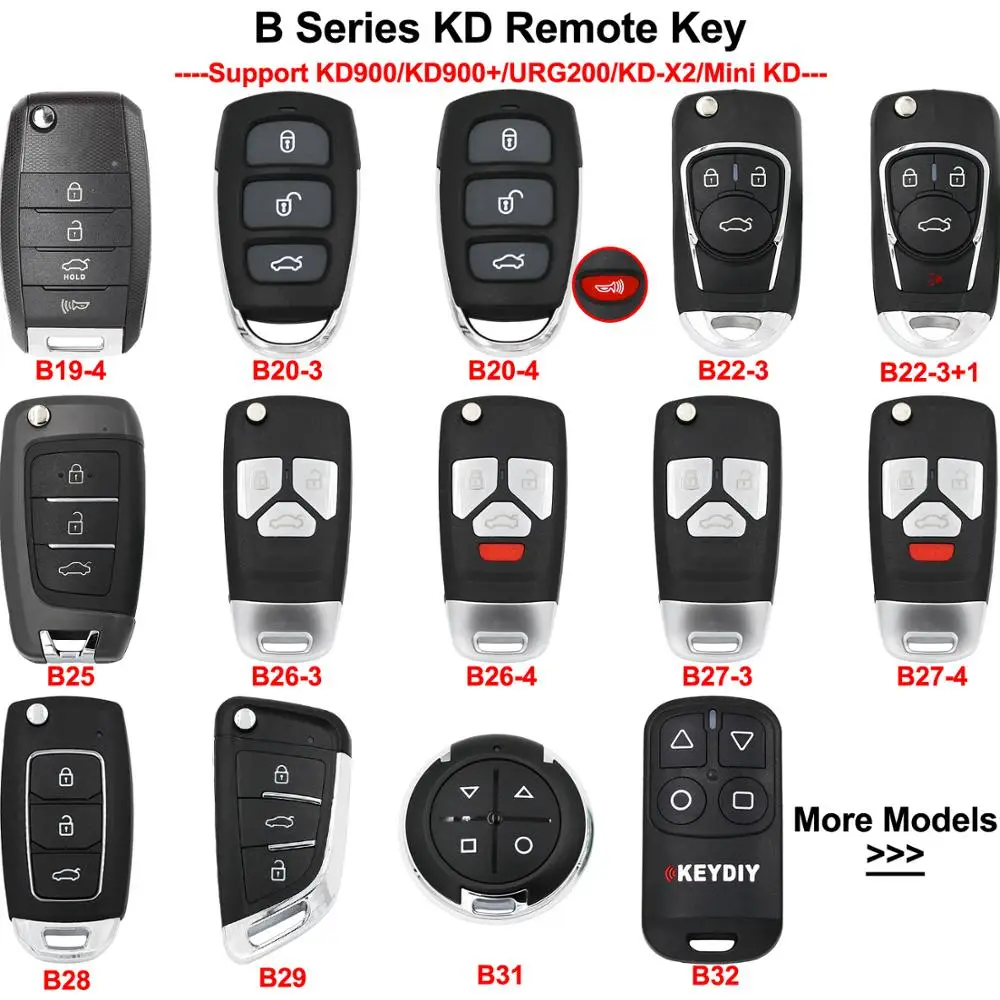 Keyecu B серия KD удаленный ключ B19 4 B20 B22 3 B25 B26 B27 B28 B29 B31 B32 для KD900 URG200 + X2 Mini KD|Ключ от