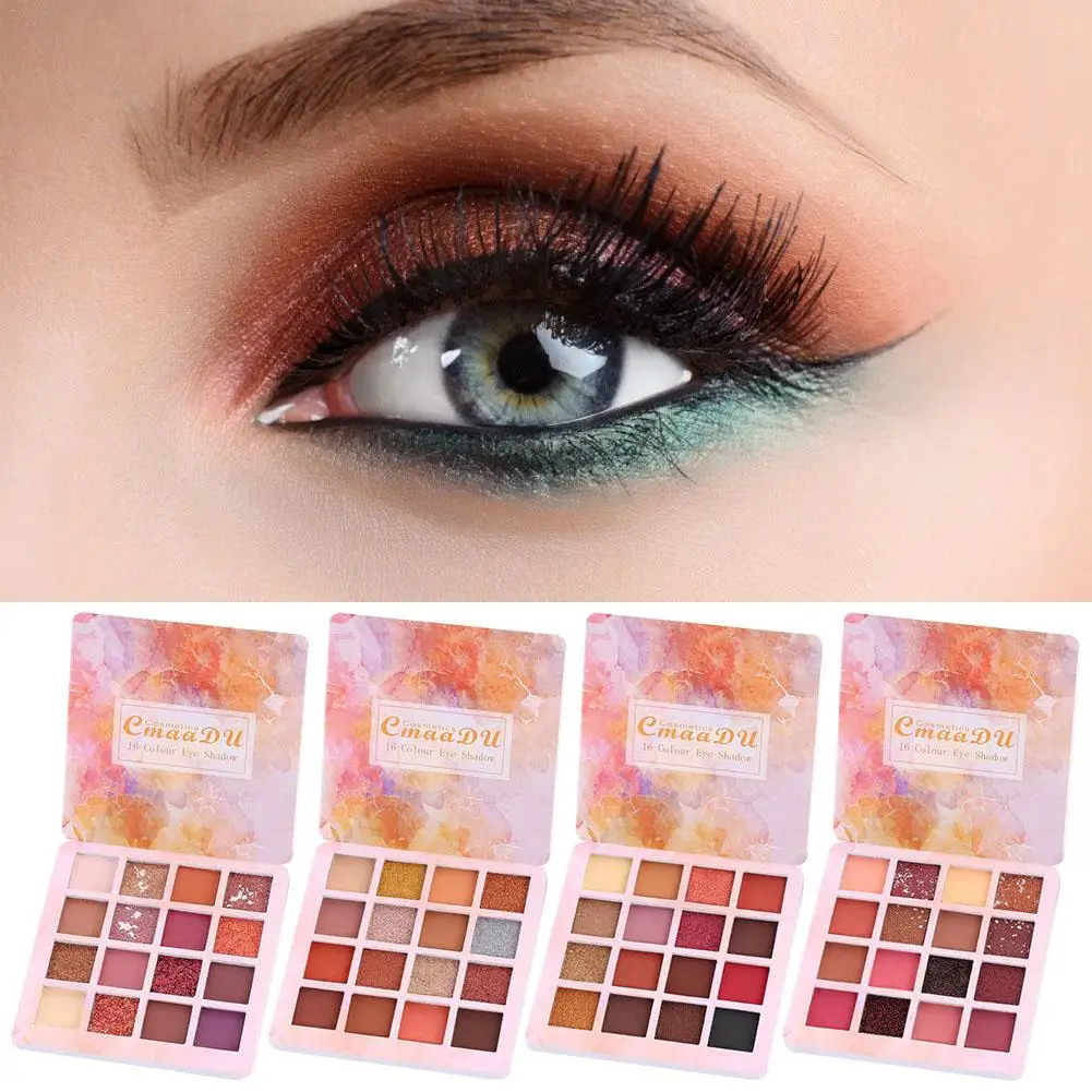 16 цветов теней для век мраморная посуда водостойкий макияж глаз минеральная