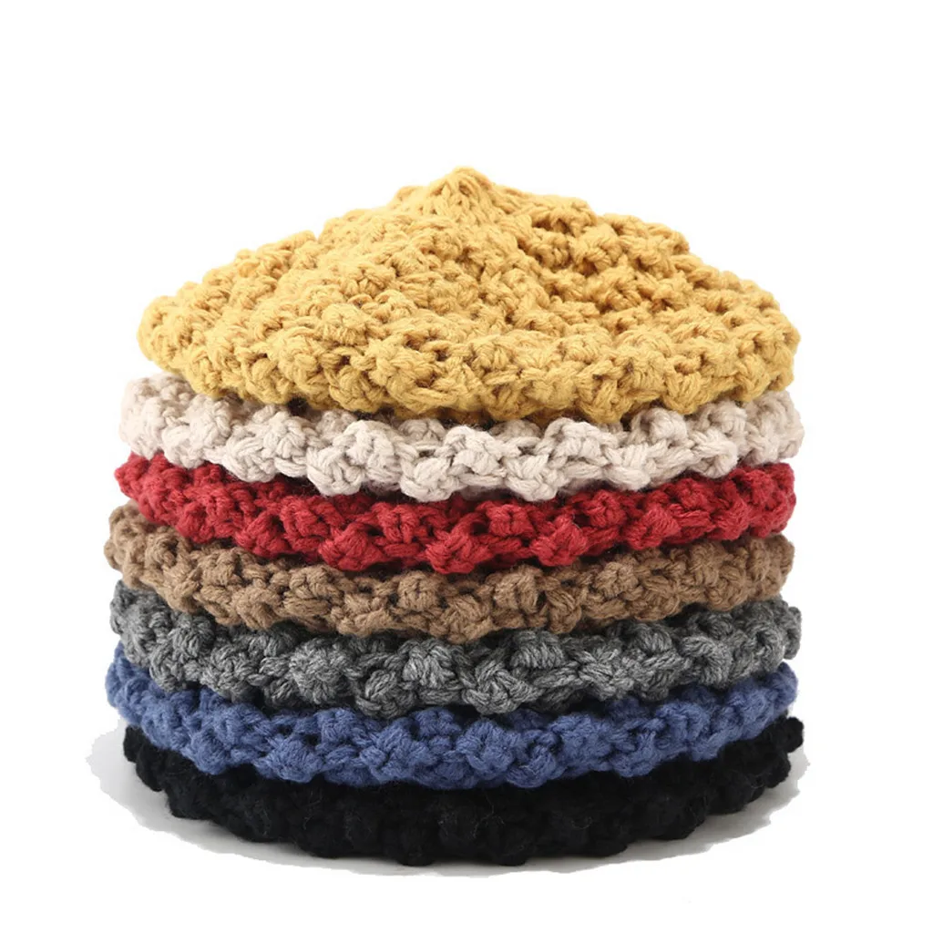 women hats winter Multi-style village color Fashion Wool Blend Beret Plain Colours Ladies Womens Girls Warm Earmuff Hat