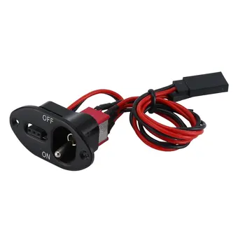 

CNC Aluminum Alloy Heavy Duty Oval Single ON-OFF Power Switch With Futaba JR Cable For RC Airplane Models