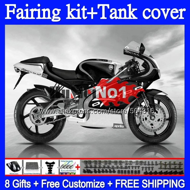 RS125R для Aprilia RS 125 R RR RS4 31MC. 102 черный глянец RS-125 1999 2000 2001 2002 2003 2005 RS125 99 00 01 02 03 04 05 обтекатель