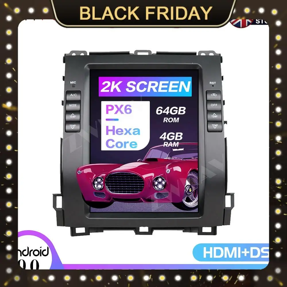 

For Toyota Land Cruiser Prado 120 2002-2008 Vertical Screen Android 9.0 64G Car Audio GPS Navigation Head Unit Multimedia Player