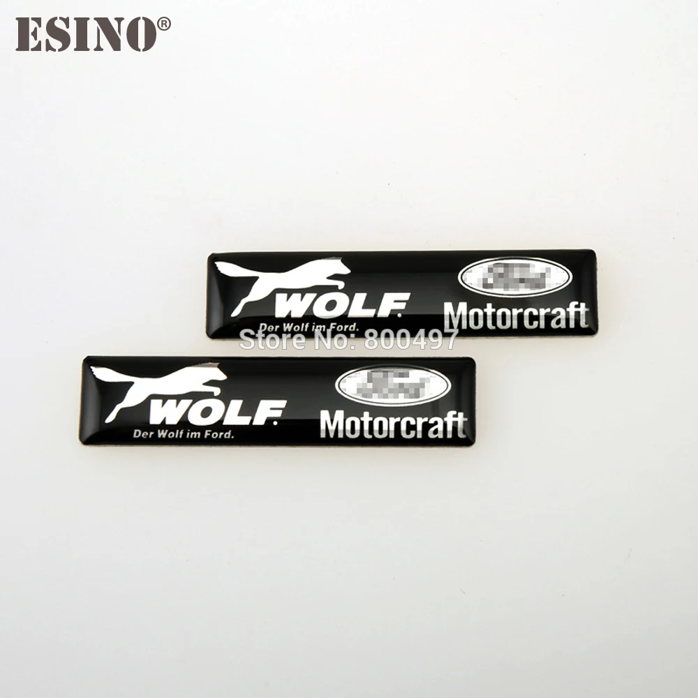 

2 x Newest 3D Car Styling Aluminum Glue Decal Car Emblem Car Accessories Adhesive Badge for Ford Wolf Motorcraft