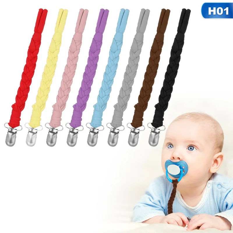 

8Pcs/Set Newborn Baby Infant Knitted Fabric Pacifier Chain Clip Toddler Kids Anti-lost Twist Braid Dummy Soother Chain Clip