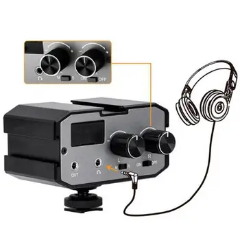 

COMICA CVM-AX1 Stereo Audio Mixer Adapter Microphone Dual Channels 3.5MM Jack for Cameras Microphone Audio Mixer Adapter