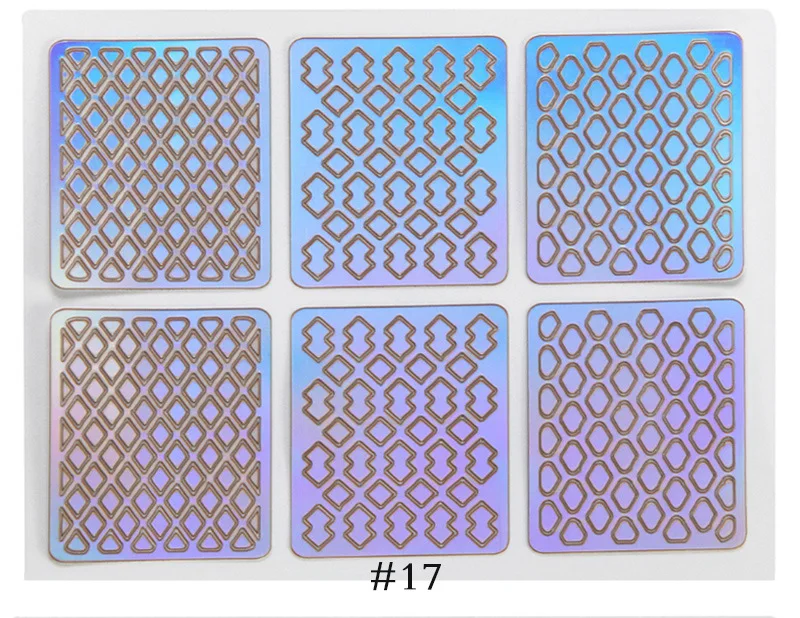 6/12/24 Sheets/lot DIY 3D Hollow Laser Sticker ForNail Art Stencil Gel Polish Nail Vinyl Tip Transfer Guide Template Nail Decals