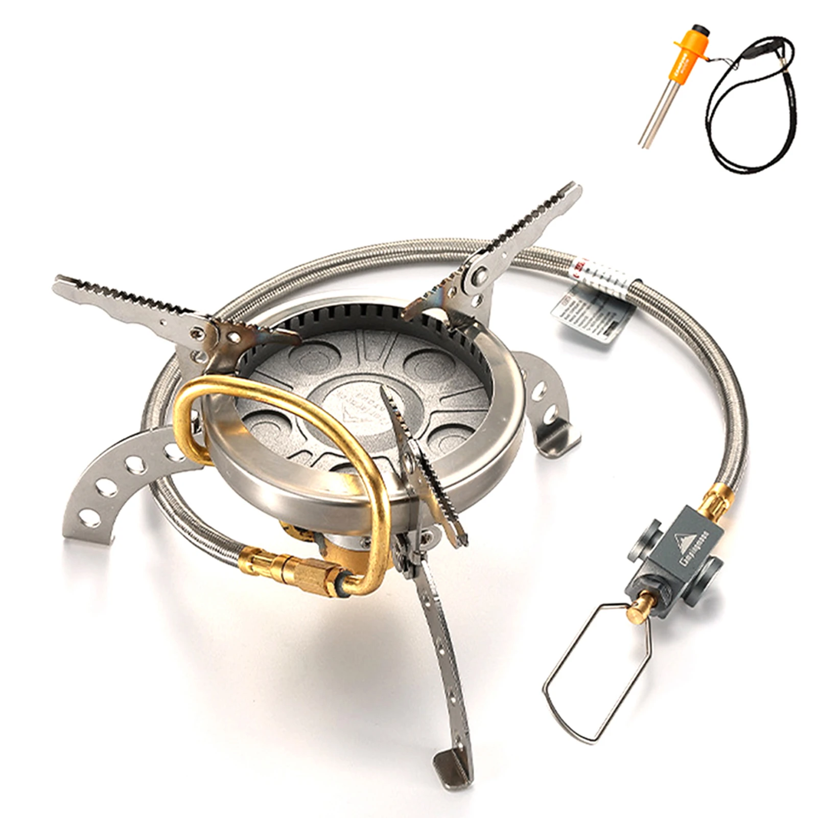 High Efficient Outdoor Gas Burner Backpacking Stove With Electronic Igniter Portable Preheat