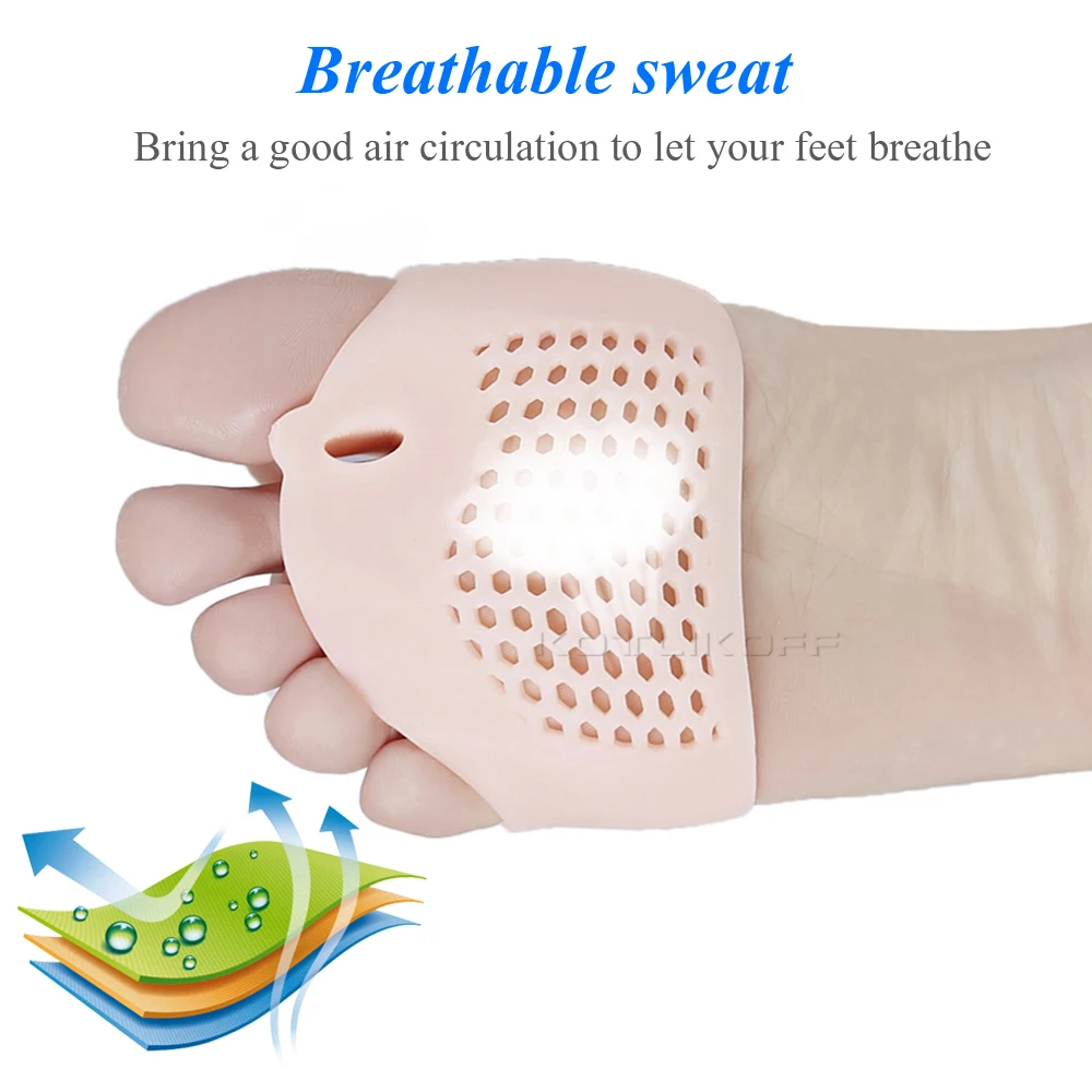 Insoles Forefoot Pads for Women High Heel Shoes Foot Blister Care Toes Insert Pad Silicone Gel Insole Pain Relief Separator