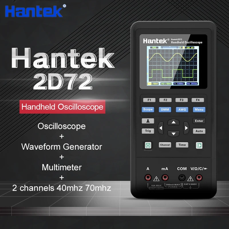 Hantek 2D72 цифровой осциллограф 3in1 250MSa/S генератор сигналов мультиметр USB Портативный