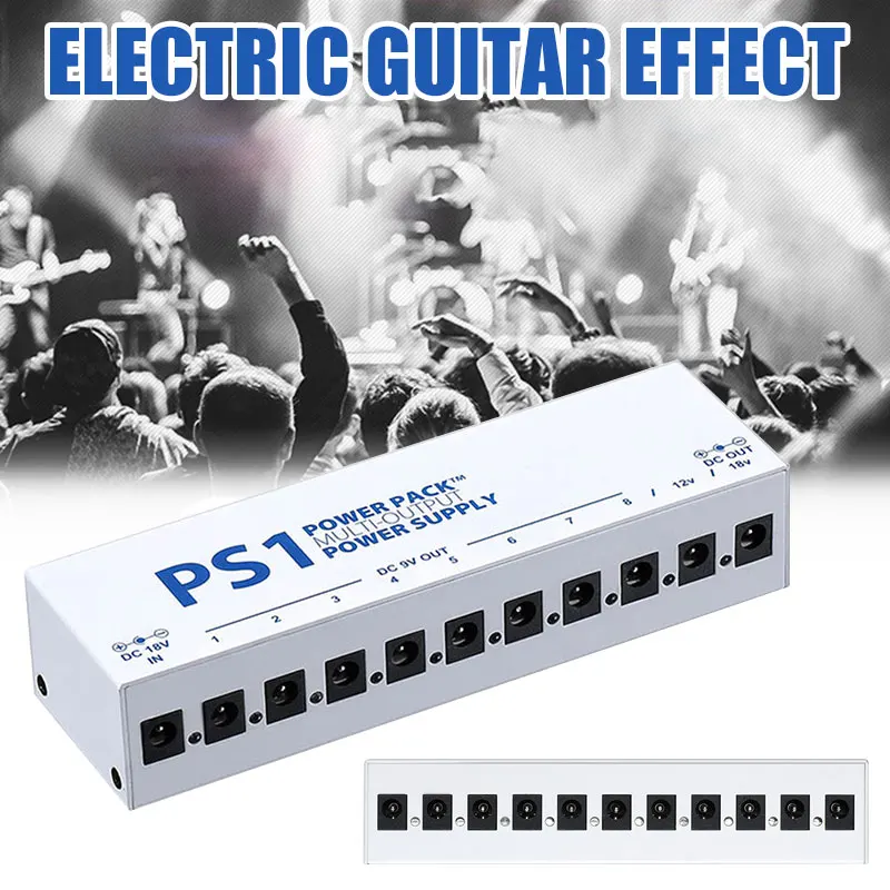 

Guitar Power Show Tool Band Music Output Power Supply Guitar Effect Pedals Durable 10 Isolated Stage Shunt US
