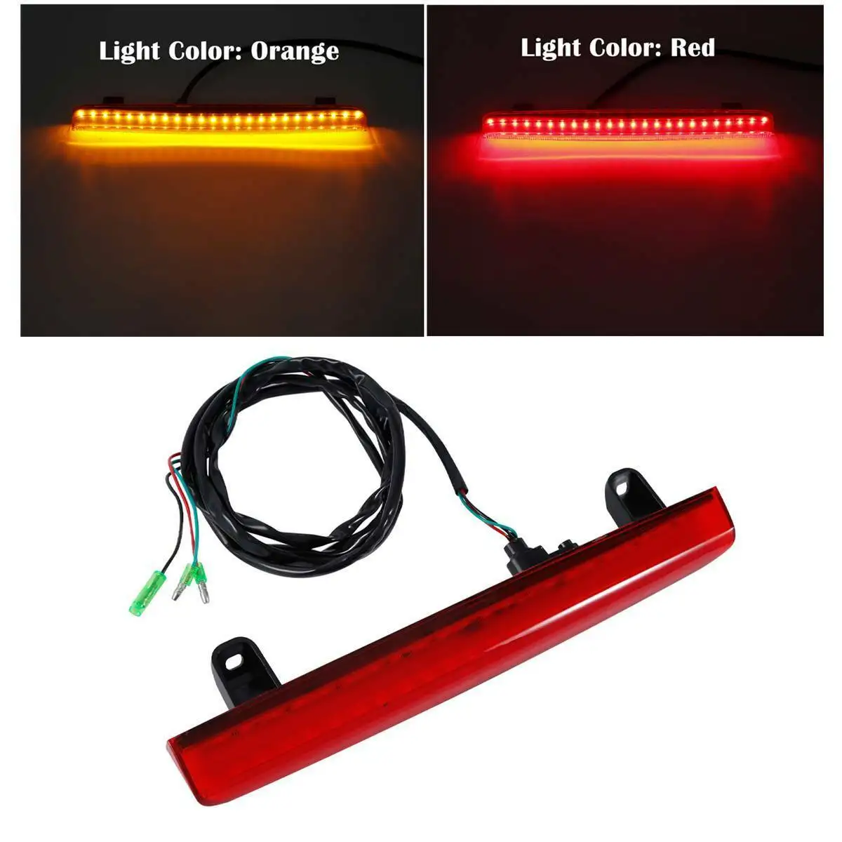 

Motorcycle Rear Trunk Spoiler LED Red/Orange Brake Light For Honda Goldwing 1800 01-17 02 03 04 05 06 07 08 09 10 11 12 13 14 15