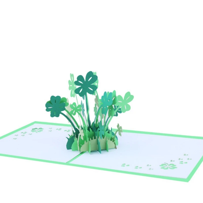 3D всплывающие поздравительные открытки Клевер День рождения Свадьба Валентина юбилей приглашение D08D