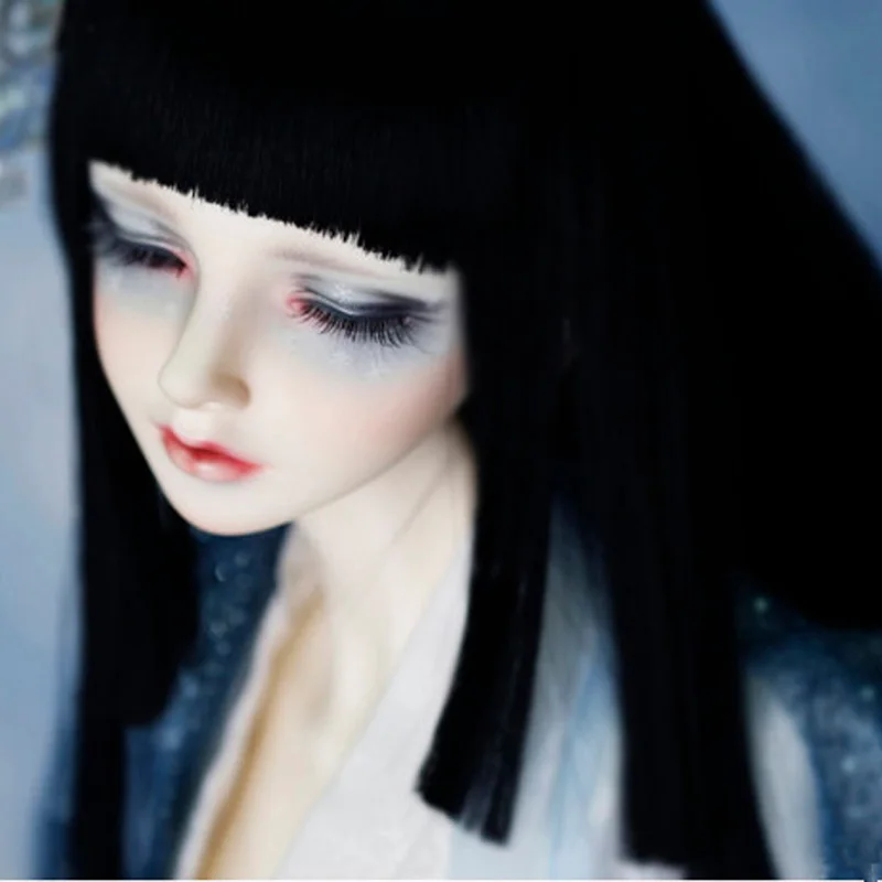 

1/3 1/4 1/6 1/8 Bjd Wig High Temperature Straight Long Black Bjd hair MSD SD Yosd For BJD Doll Wig Hair
